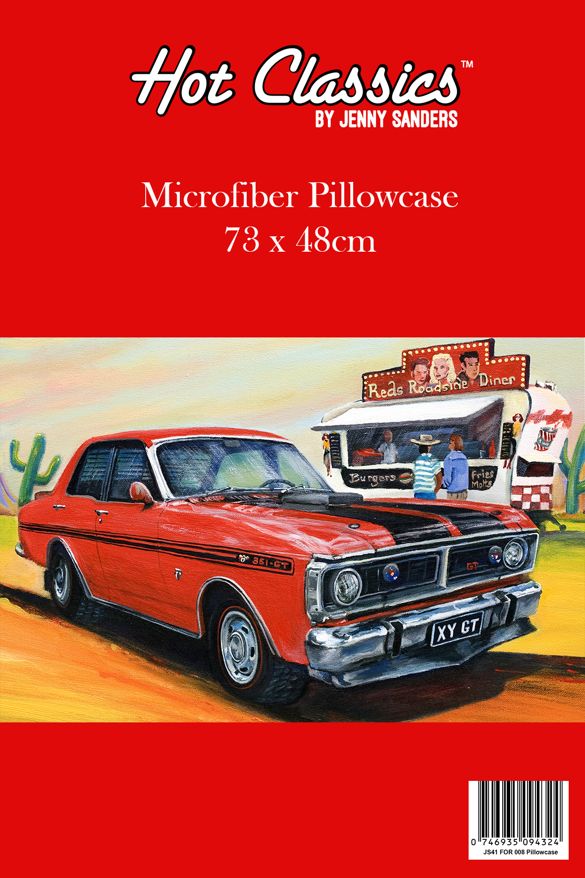 Microfiber Pillowcase Ford Red 351 Design
