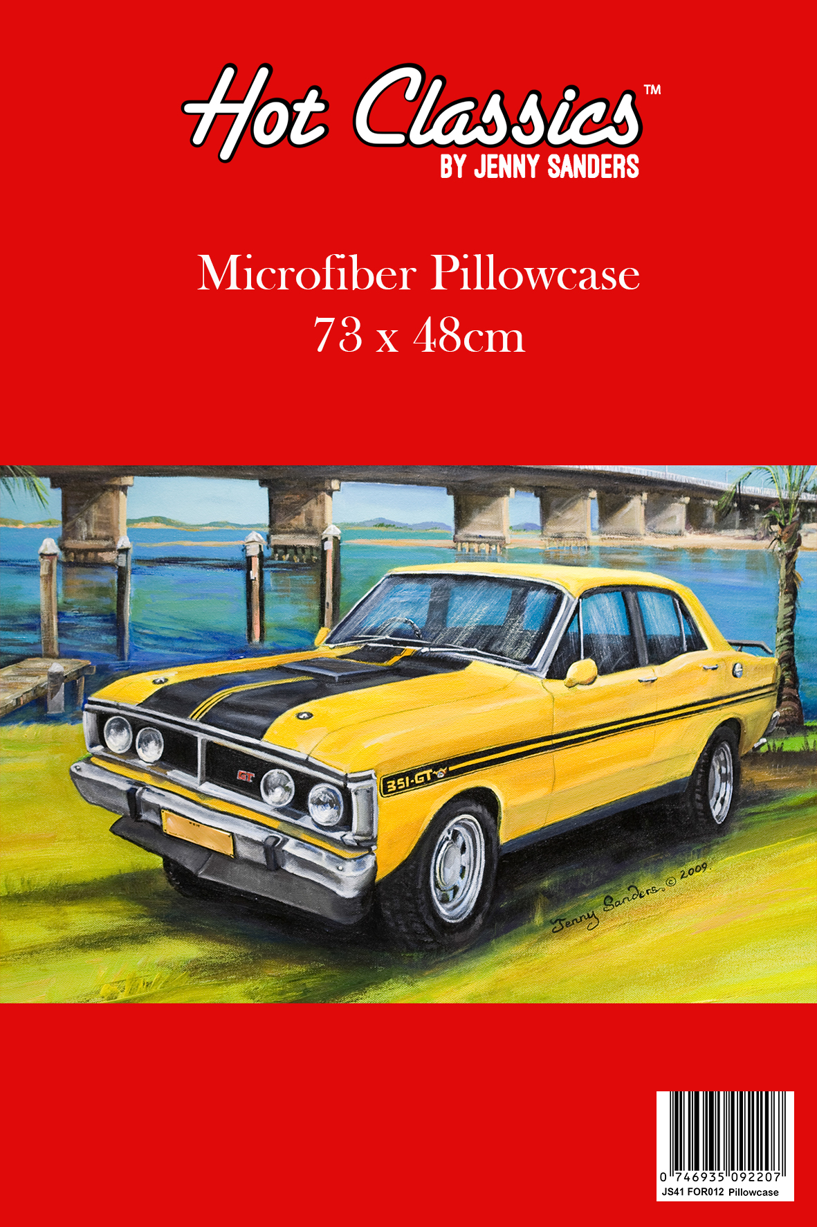 Microfiber Pillowcase Ford Yellow GTHO Design