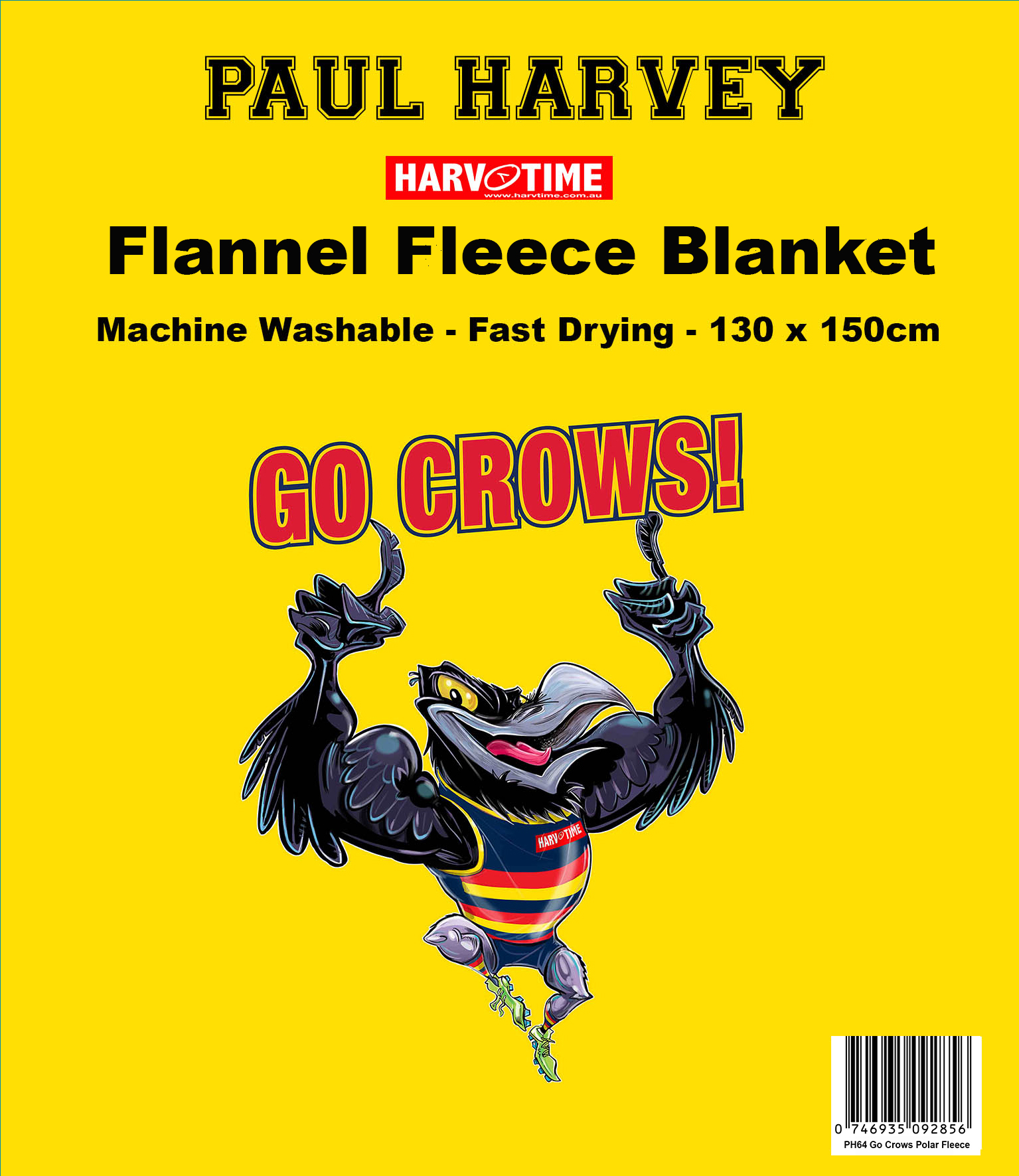 Go Crows Flannel Fleece Blanket Art by Paul Harvey